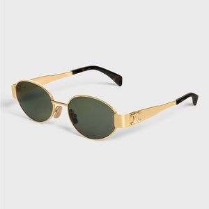 Celine Triomphe Sunglasses in Gold/Green